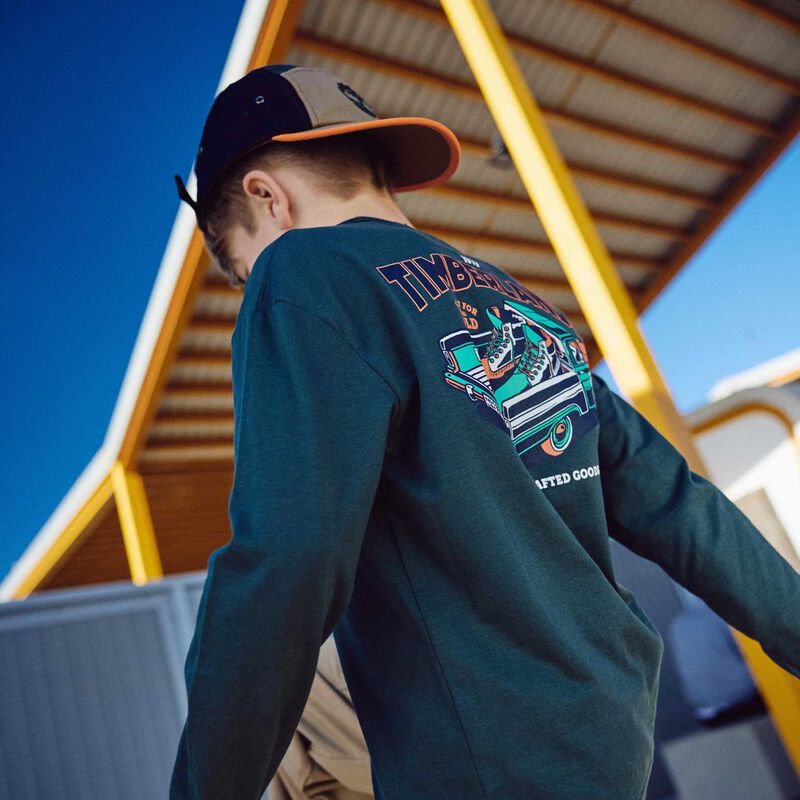 Timberland LS Two Print Tee 4Y-6Y image number 1